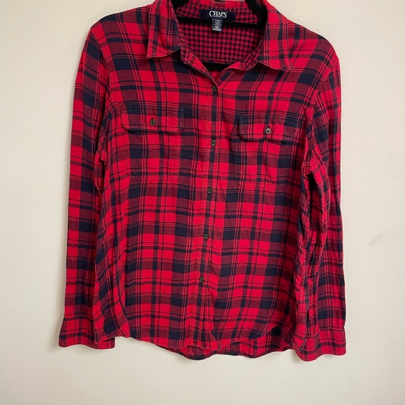 Women’s Chaps Flannel Shirt Size Large - Picture 3 of 4